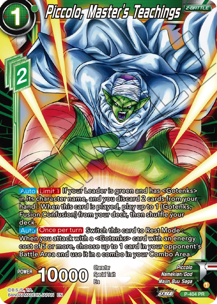 Piccolo, Master's Teachings (P-404) [Promotion Cards] | Shuffle n Cut Hobbies & Games