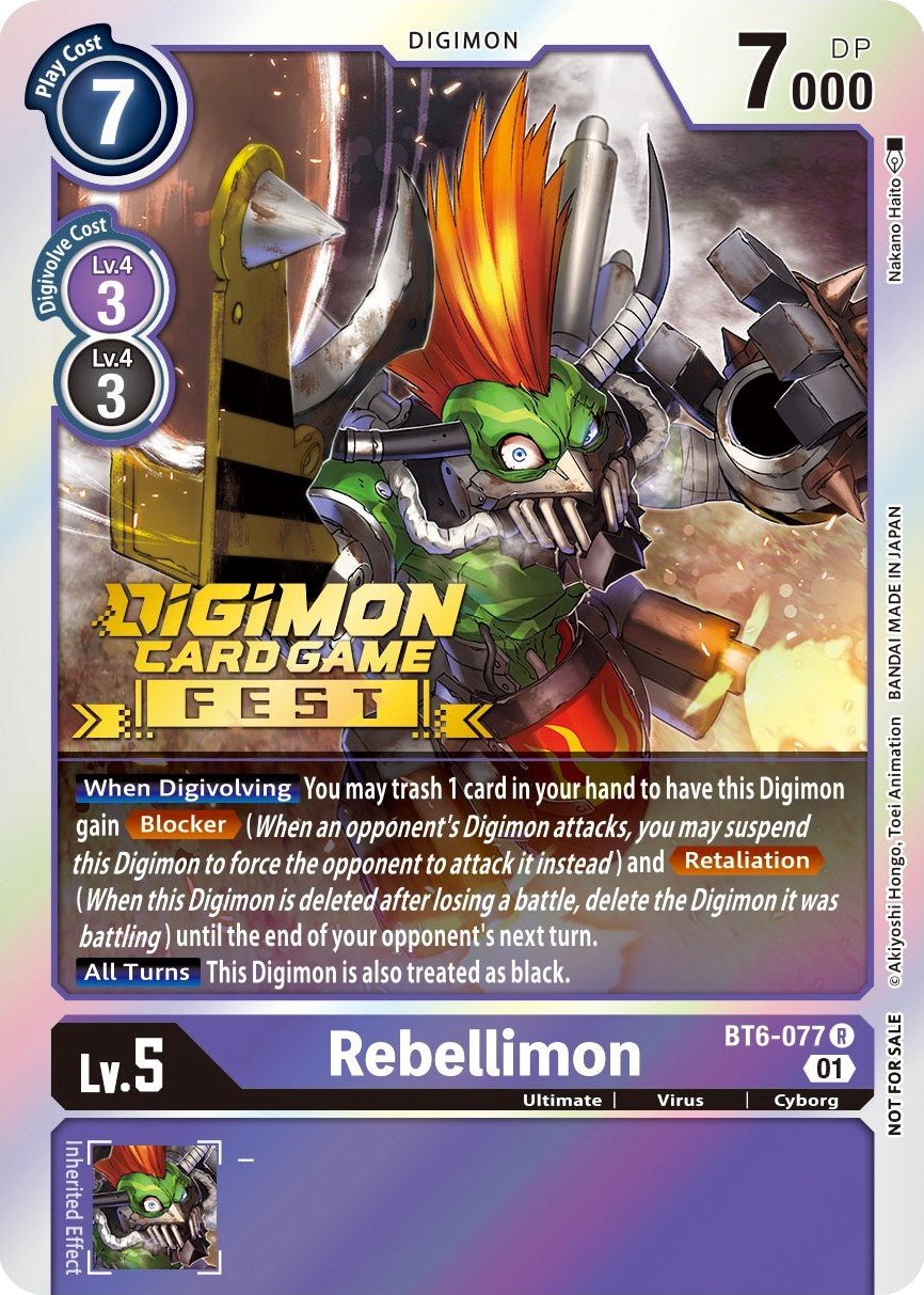 Rebellimon [BT6-077] (Digimon Card Game Fest 2022) [Double Diamond Promos] | Shuffle n Cut Hobbies & Games