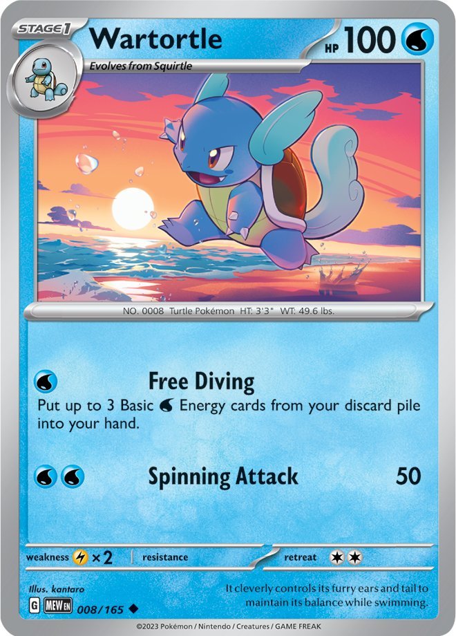 Wartortle (008/165) [Scarlet & Violet 151] | Shuffle n Cut Hobbies & Games