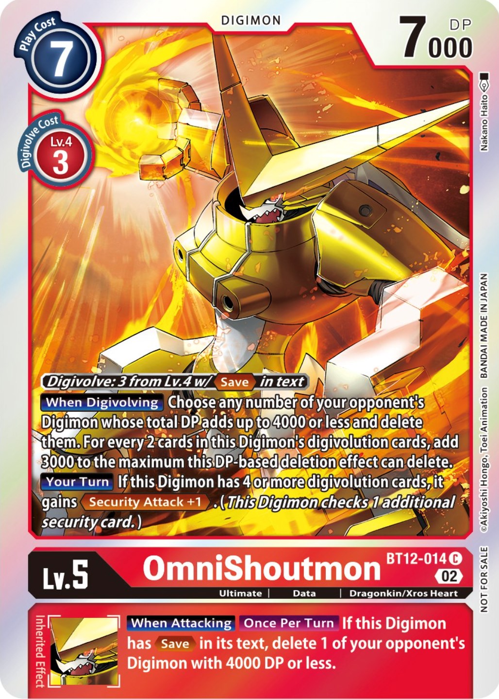 OmniShoutmon [BT12-014] (Box Topper) [Across Time] | Shuffle n Cut Hobbies & Games