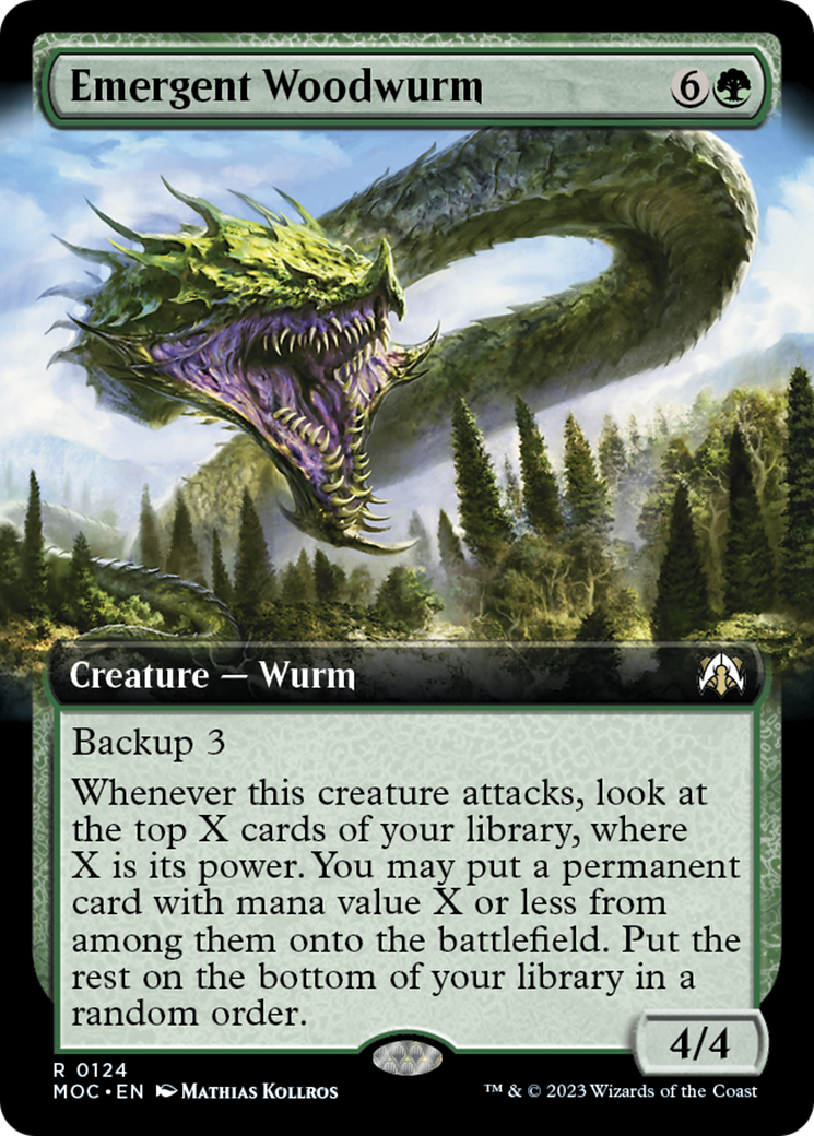 Emergent Woodwurm (Extended Art) [March of the Machine Commander] | Shuffle n Cut Hobbies & Games