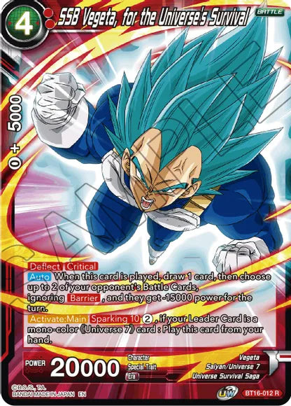 SSB Vegeta, for the Universe's Survival (BT16-012) [Realm of the Gods] | Shuffle n Cut Hobbies & Games