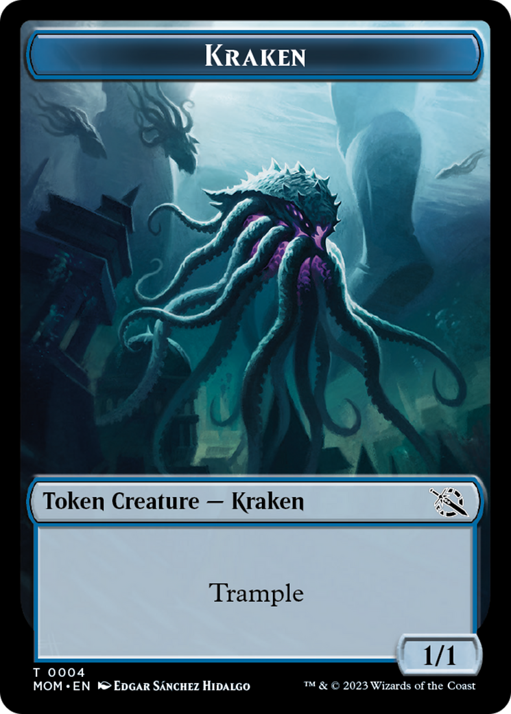 Warrior // Kraken Double-Sided Token [March of the Machine Tokens] | Shuffle n Cut Hobbies & Games