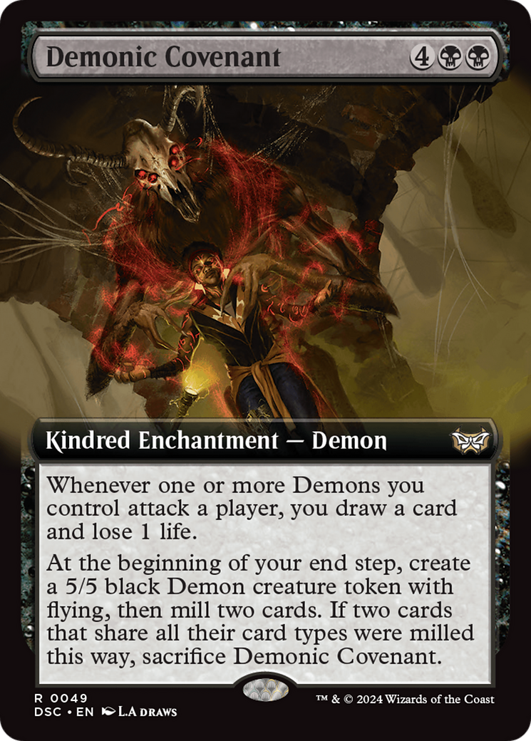 Demonic Covenant (Extended Art) [Duskmourn: House of Horror Commander] | Shuffle n Cut Hobbies & Games