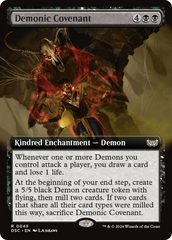 Demonic Covenant (Extended Art) [Duskmourn: House of Horror Commander] | Shuffle n Cut Hobbies & Games