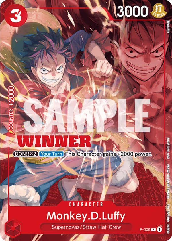 Monkey.D.Luffy (P-006) (Winner Pack Vol. 1) [One Piece Promotion Cards] | Shuffle n Cut Hobbies & Games