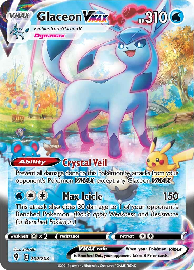 Glaceon VMAX (209/203) [Sword & Shield: Evolving Skies] | Shuffle n Cut Hobbies & Games