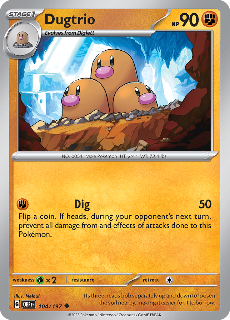 Dugtrio (104/197) [Scarlet & Violet: Obsidian Flames] | Shuffle n Cut Hobbies & Games