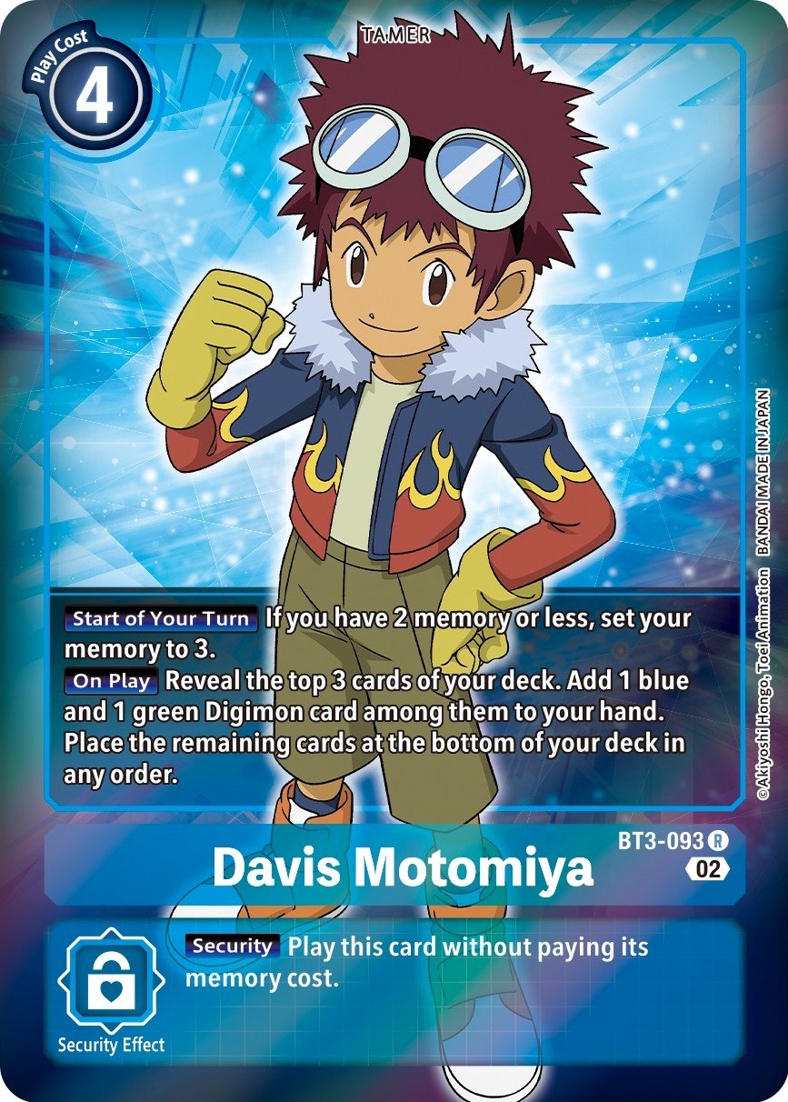 Davis Motomiya [BT3-093] (Alternate Art) [Starter Deck: Jesmon] | Shuffle n Cut Hobbies & Games