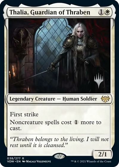 Thalia, Guardian of Thraben (Promo Pack) [Innistrad: Crimson Vow Promos] | Shuffle n Cut Hobbies & Games