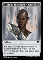 City's Blessing // Emblem - Teferi, Temporal Archmage Double-Sided Token [Commander Masters Tokens] | Shuffle n Cut Hobbies & Games