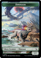 Warrior // Dinosaur Double-Sided Token [March of the Machine Tokens] | Shuffle n Cut Hobbies & Games