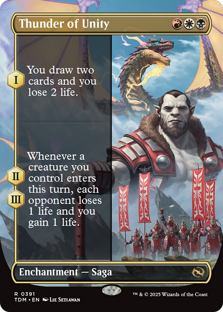 Thunder of Unity (Borderless) [Tarkir: Dragonstorm] | Shuffle n Cut Hobbies & Games