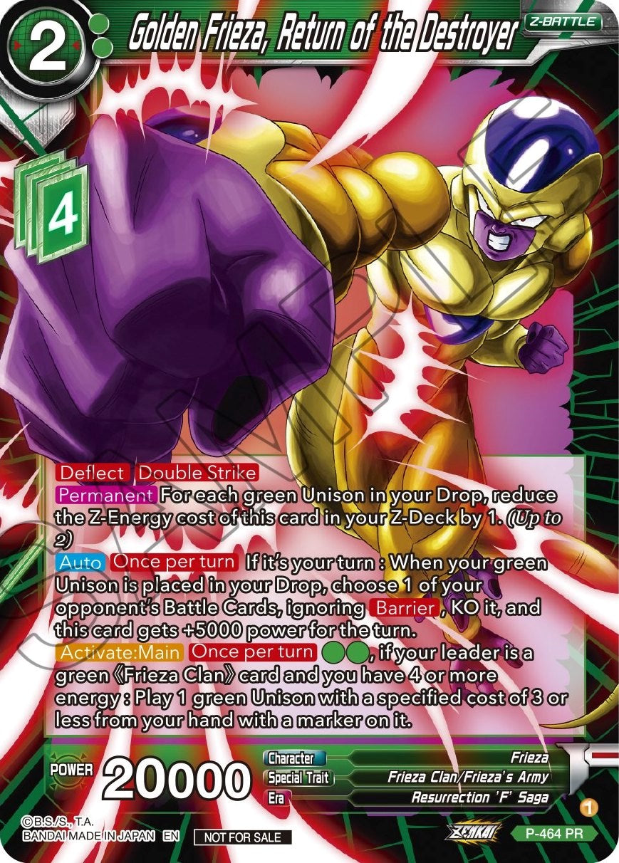 Golden Frieza, Return of the Destroyer (Z03 Dash Pack) (P-464) [Promotion Cards] | Shuffle n Cut Hobbies & Games