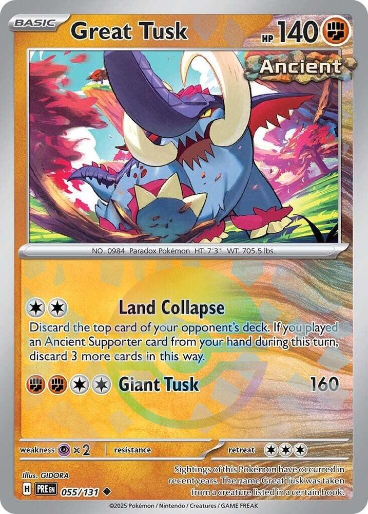 Great Tusk (055/131) (Poke Ball Pattern) [Scarlet & Violet: Prismatic Evolutions] | Shuffle n Cut Hobbies & Games