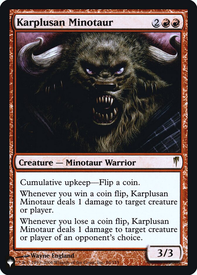 Karplusan Minotaur [Secret Lair: Heads I Win, Tails You Lose] | Shuffle n Cut Hobbies & Games