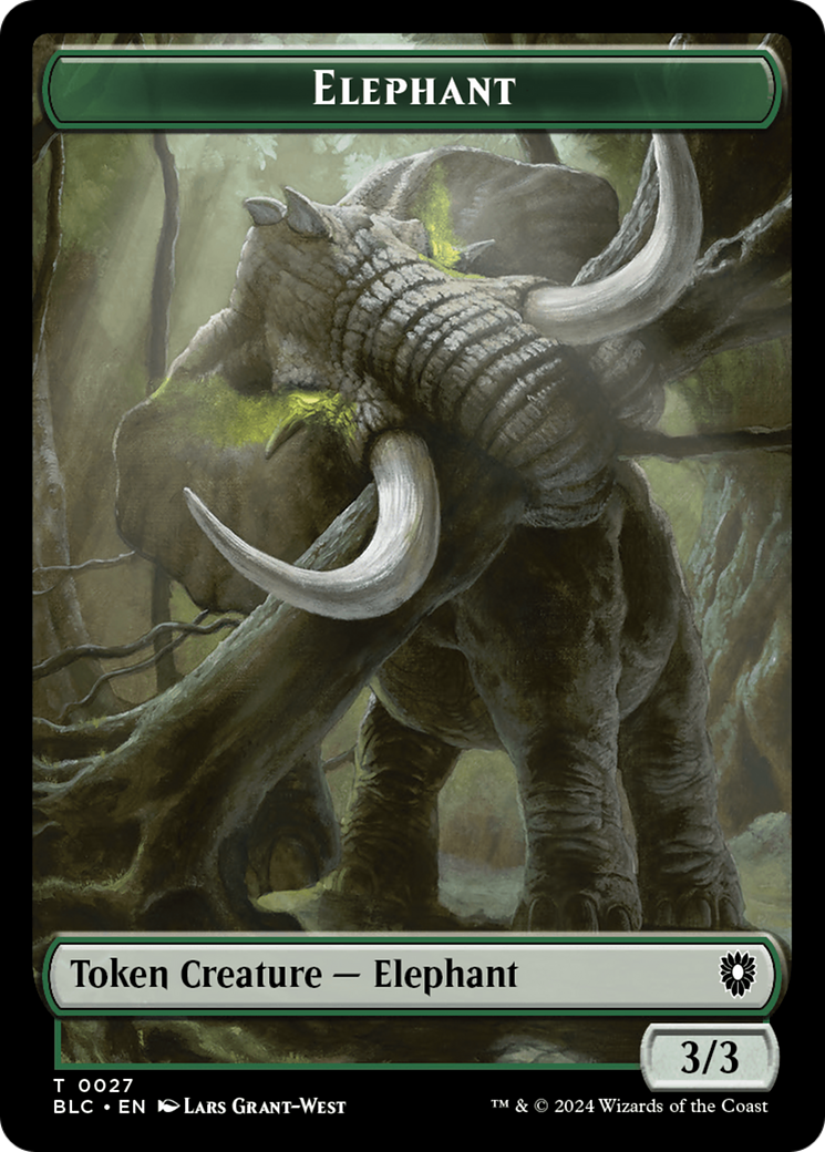 Elephant // Squid Double-Sided Token [Bloomburrow Commander Tokens] | Shuffle n Cut Hobbies & Games