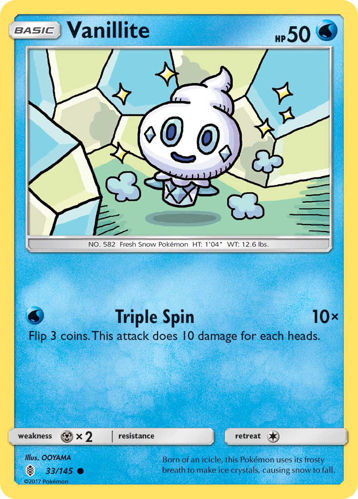 Vanillite (33/145) [Sun & Moon: Guardians Rising] | Shuffle n Cut Hobbies & Games