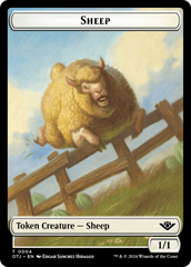 Mercenary // Sheep Double-Sided Token [Outlaws of Thunder Junction Tokens] | Shuffle n Cut Hobbies & Games