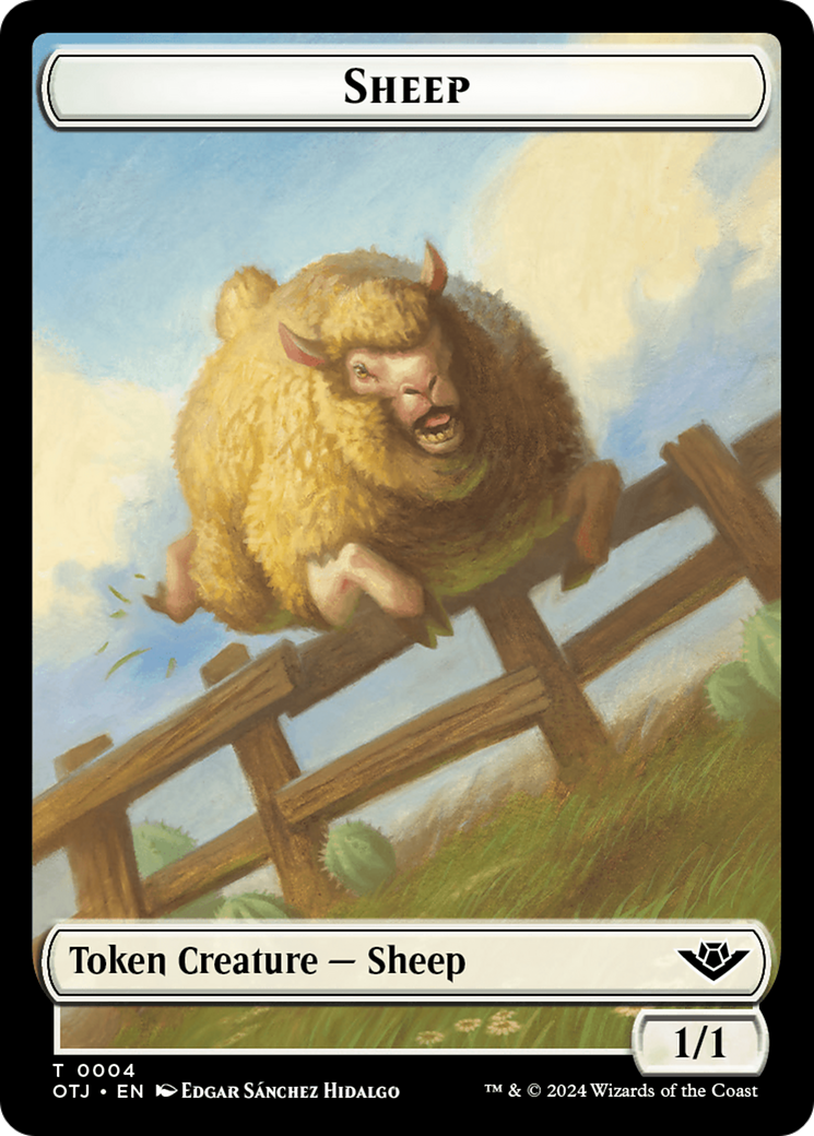 Sheep Token [Outlaws of Thunder Junction Tokens] | Shuffle n Cut Hobbies & Games