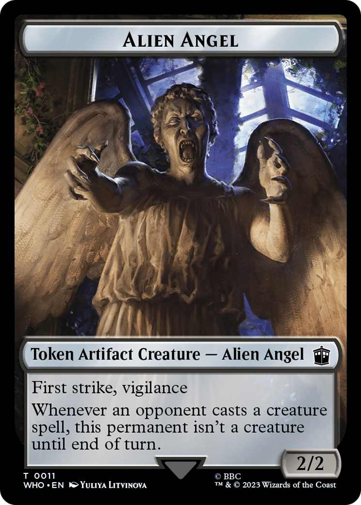 Alien Angel // Alien Warrior Double-Sided Token [Doctor Who Tokens] | Shuffle n Cut Hobbies & Games