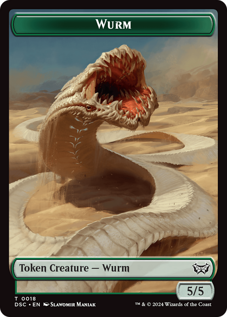 Wurm (0018) // Fractal Double-Sided Token [Duskmourn: House of Horror Commander Tokens] | Shuffle n Cut Hobbies & Games