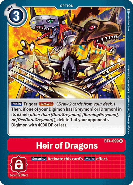 Heir of Dragons [BT4-099] [Great Legend] | Shuffle n Cut Hobbies & Games