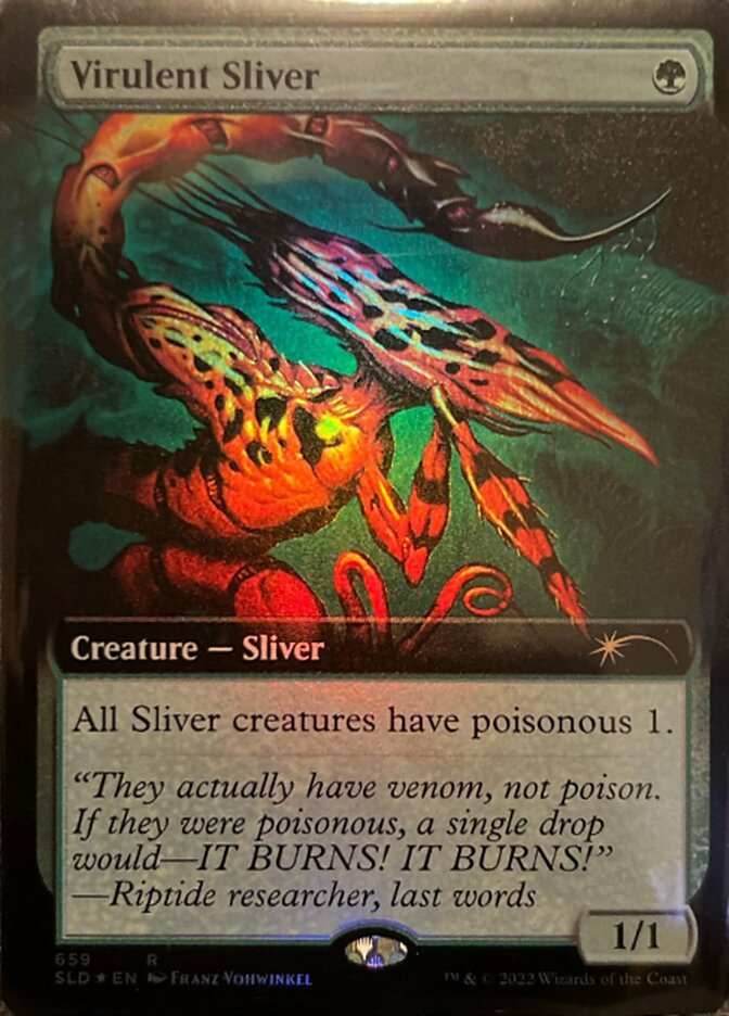 Virulent Sliver (Extended Art) [Secret Lair Drop Promos] | Shuffle n Cut Hobbies & Games