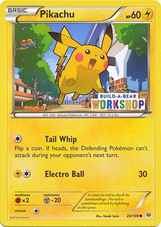 Pikachu (20/108) (Build A Bear Workshop Exclusive) [Miscellaneous Cards] | Shuffle n Cut Hobbies & Games