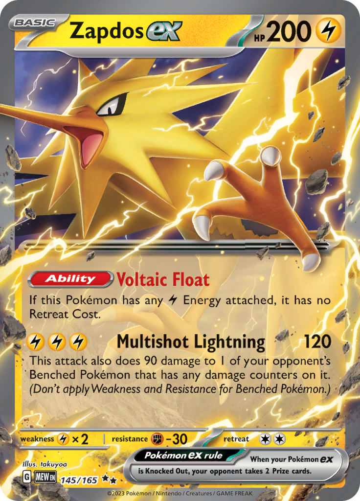 Zapdos ex (145/165) [Scarlet & Violet 151] | Shuffle n Cut Hobbies & Games