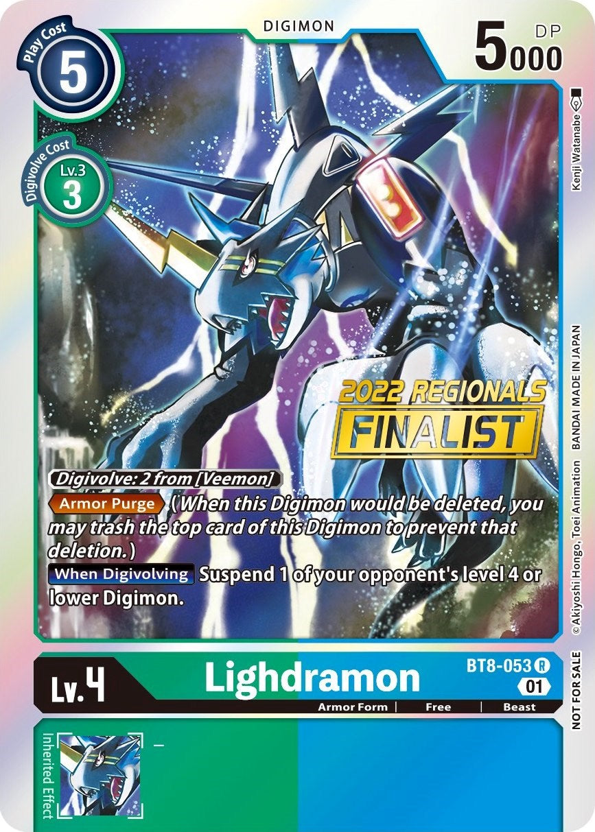 Lighdramon [BT8-053] (2022 Championship Offline Regional) (Online Finalist) [New Awakening Promos] | Shuffle n Cut Hobbies & Games