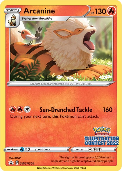 Arcanine (SWSH304) (Illustration Contest 2022) [Sword & Shield: Black Star Promos] | Shuffle n Cut Hobbies & Games