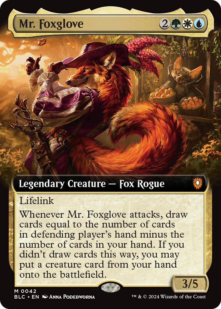 Mr. Foxglove (Extended Art) [Bloomburrow Commander] | Shuffle n Cut Hobbies & Games