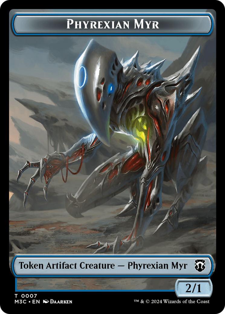 Phyrexian Myr (Ripple Foil) // Servo Double-Sided Token [Modern Horizons 3 Commander Tokens] | Shuffle n Cut Hobbies & Games