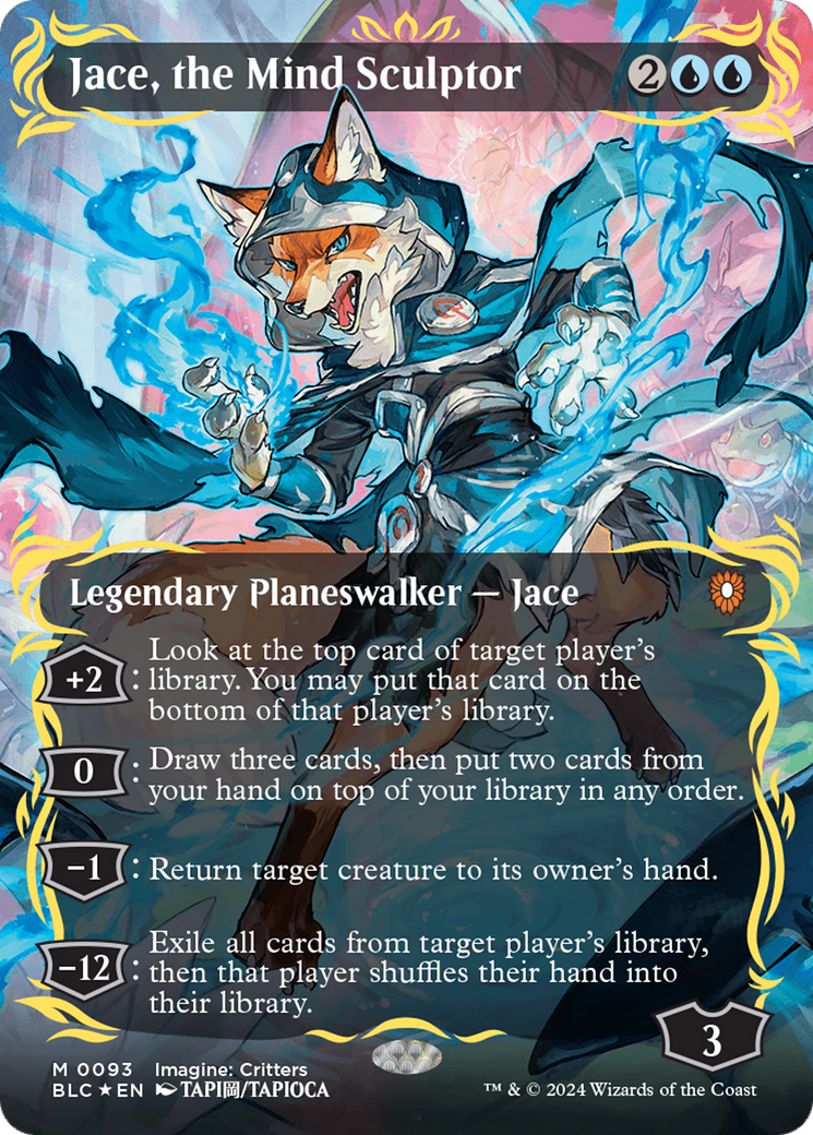 Jace, the Mind Sculptor (Borderless) (Raised Foil) [Bloomburrow Commander] | Shuffle n Cut Hobbies & Games