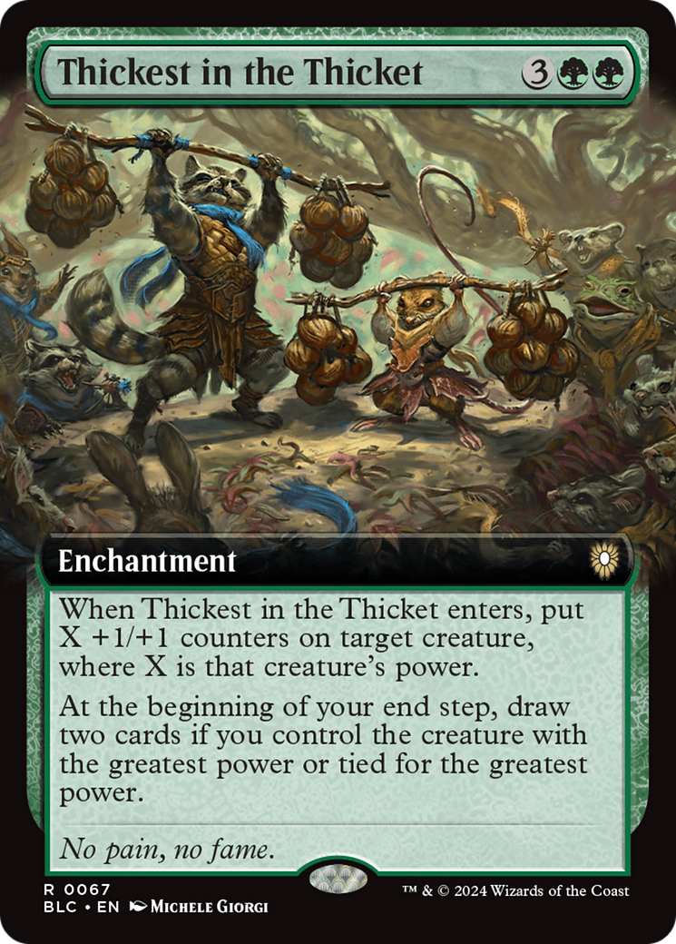 Thickest in the Thicket (Extended Art) [Bloomburrow Commander] | Shuffle n Cut Hobbies & Games