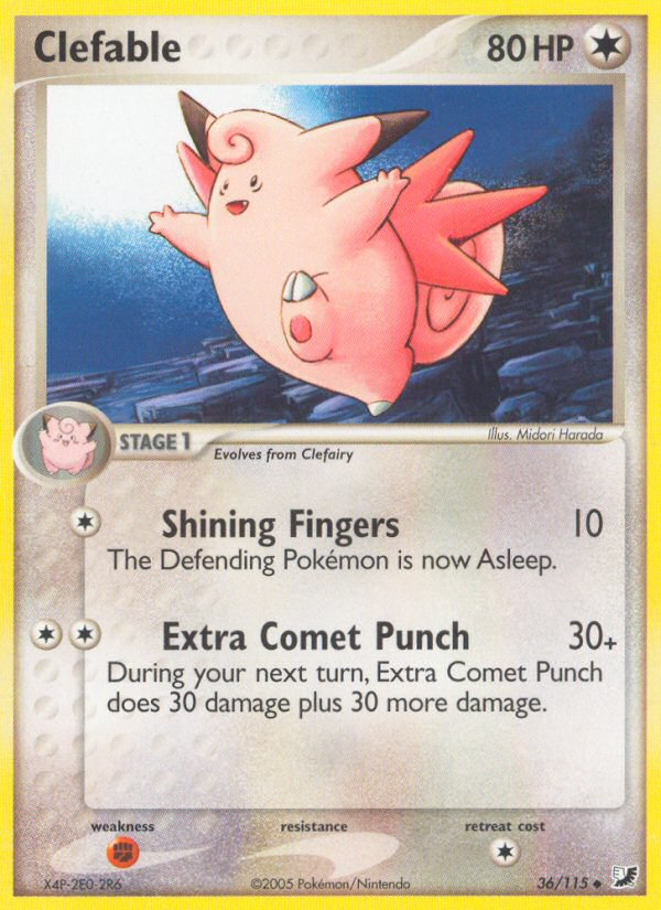 Clefable (36/115) [EX: Unseen Forces] | Shuffle n Cut Hobbies & Games