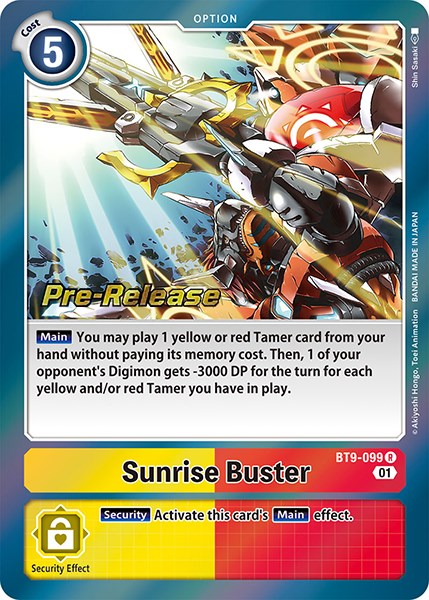 Sunrise Buster [BT9-099] [X Record Pre-Release Promos] | Shuffle n Cut Hobbies & Games