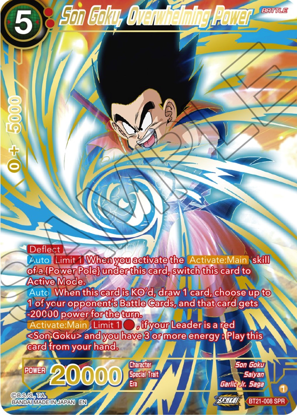 Son Goku, Overwhelming Power (SPR) (BT21-008) [Wild Resurgence] | Shuffle n Cut Hobbies & Games