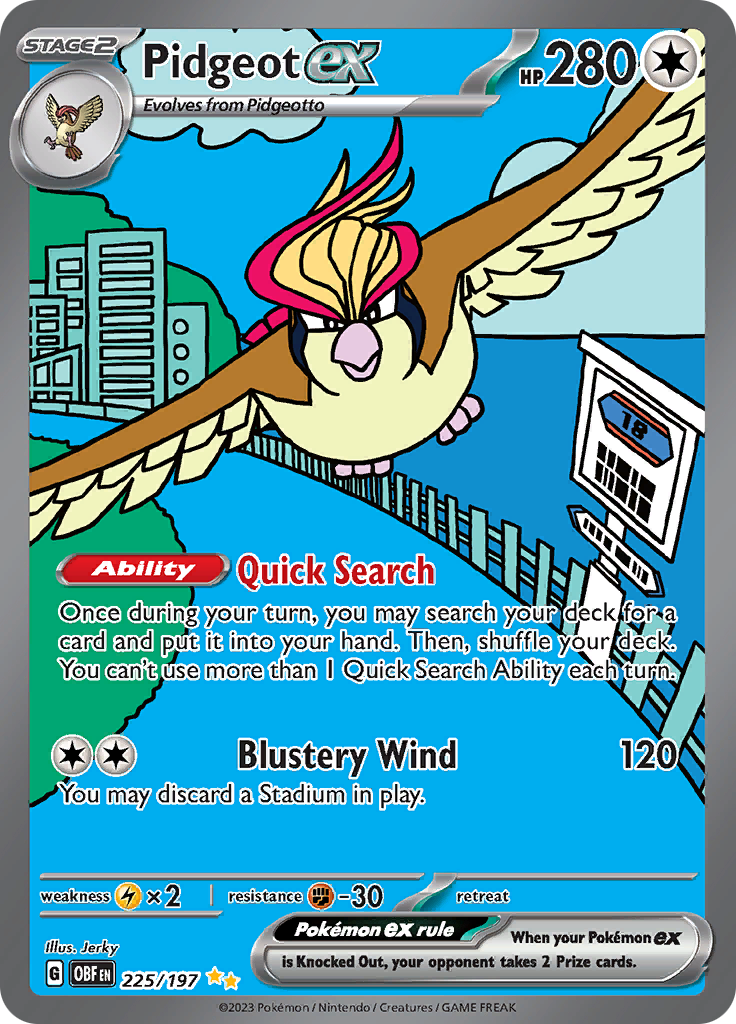 Pidgeot ex (225/197) [Scarlet & Violet: Obsidian Flames] | Shuffle n Cut Hobbies & Games