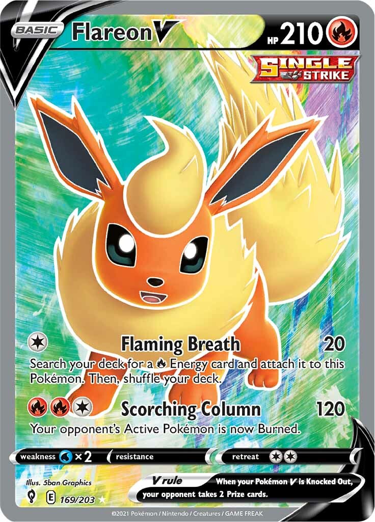 Flareon V (169/203) [Sword & Shield: Evolving Skies] | Shuffle n Cut Hobbies & Games