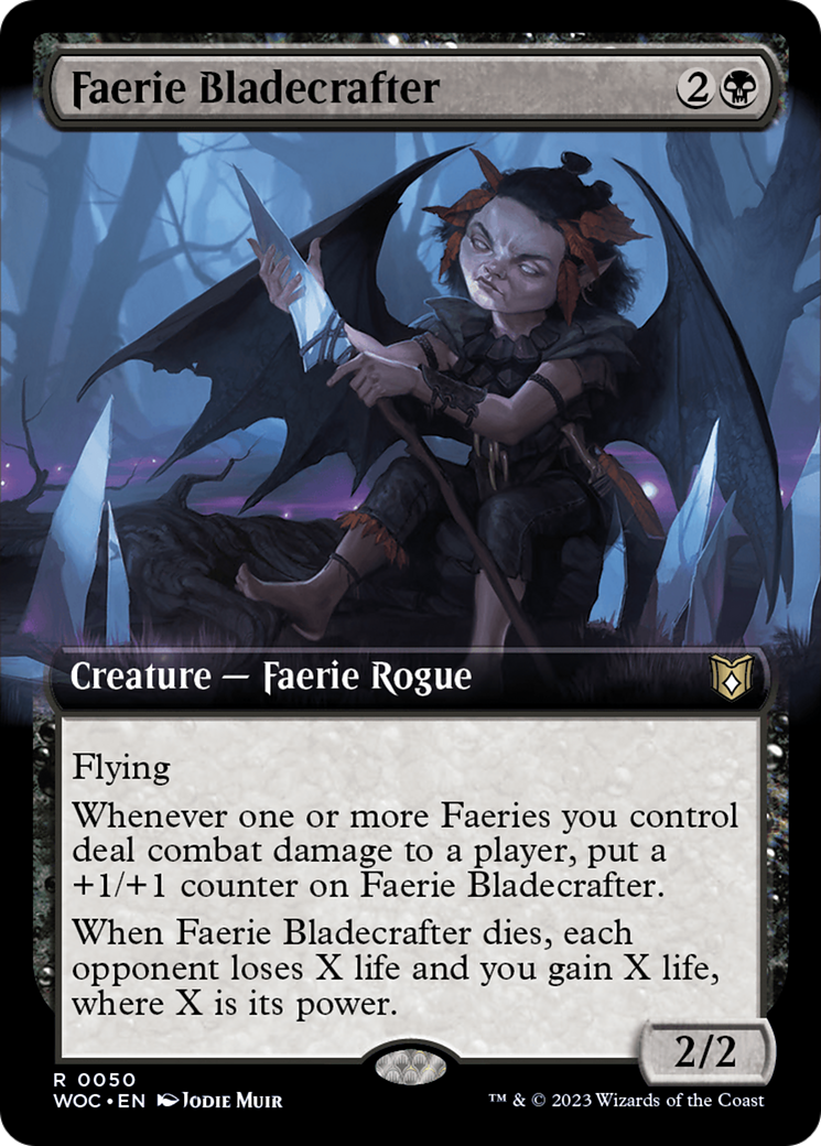 Faerie Bladecrafter (Extended Art) [Wilds of Eldraine Commander] | Shuffle n Cut Hobbies & Games