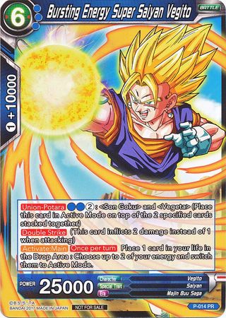 Bursting Energy Super Saiyan Vegito (Foil) (P-014) [Promotion Cards] | Shuffle n Cut Hobbies & Games