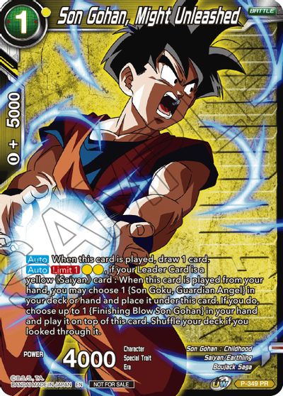 Son Gohan, Might Unleashed (Winner Stamped) (P-349) [Tournament Promotion Cards] | Shuffle n Cut Hobbies & Games