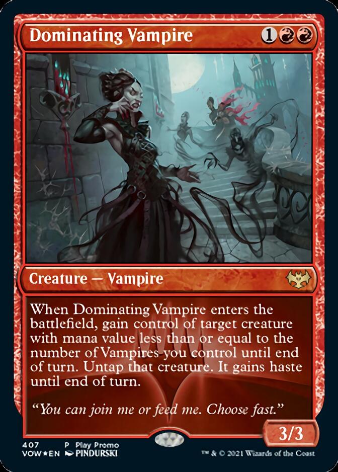 Dominating Vampire (Play Promo) [Innistrad: Crimson Vow Promos] | Shuffle n Cut Hobbies & Games