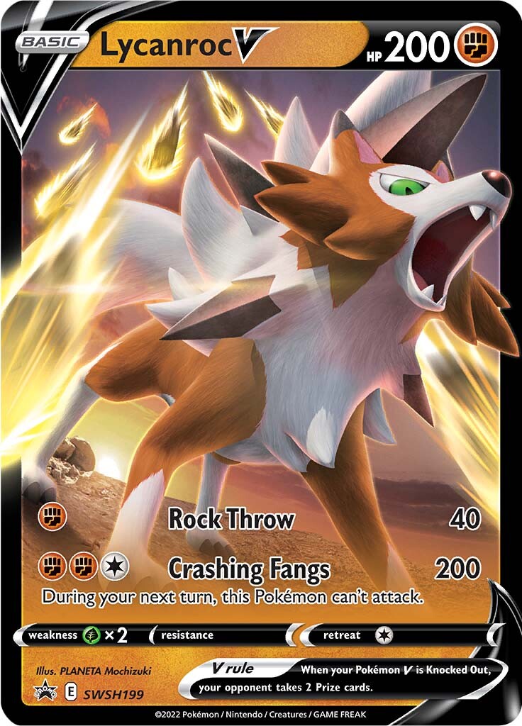 Lycanroc V (SWSH199) [Sword & Shield: Black Star Promos] | Shuffle n Cut Hobbies & Games