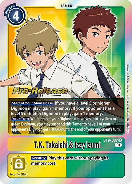 T.K. Takaishi & Izzy Izumi [BT9-087] [X Record Pre-Release Promos] | Shuffle n Cut Hobbies & Games