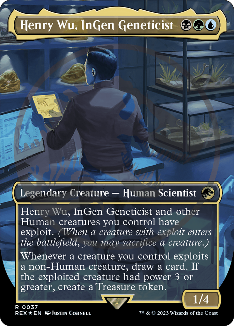 Henry Wu, InGen Geneticist (Emblem) (Borderless) [Jurassic World Collection Tokens] | Shuffle n Cut Hobbies & Games