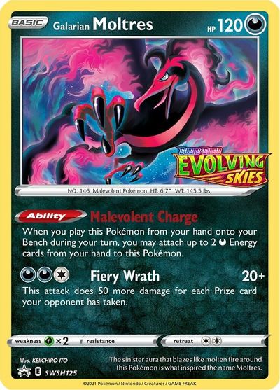 Galarian Moltres (SWSH125) (Prerelease Promo) [Sword & Shield: Black Star Promos] | Shuffle n Cut Hobbies & Games