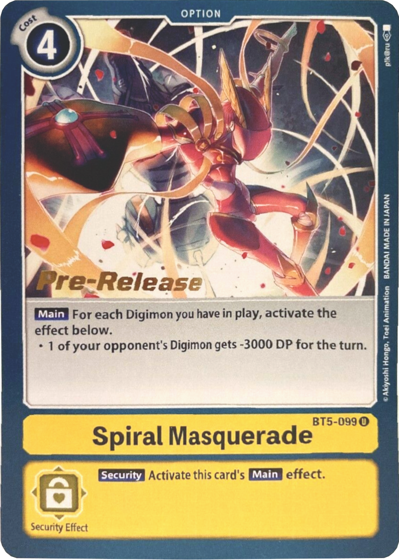 Spiral Masquerade [BT5-099] [Battle of Omni Pre-Release Promos] | Shuffle n Cut Hobbies & Games